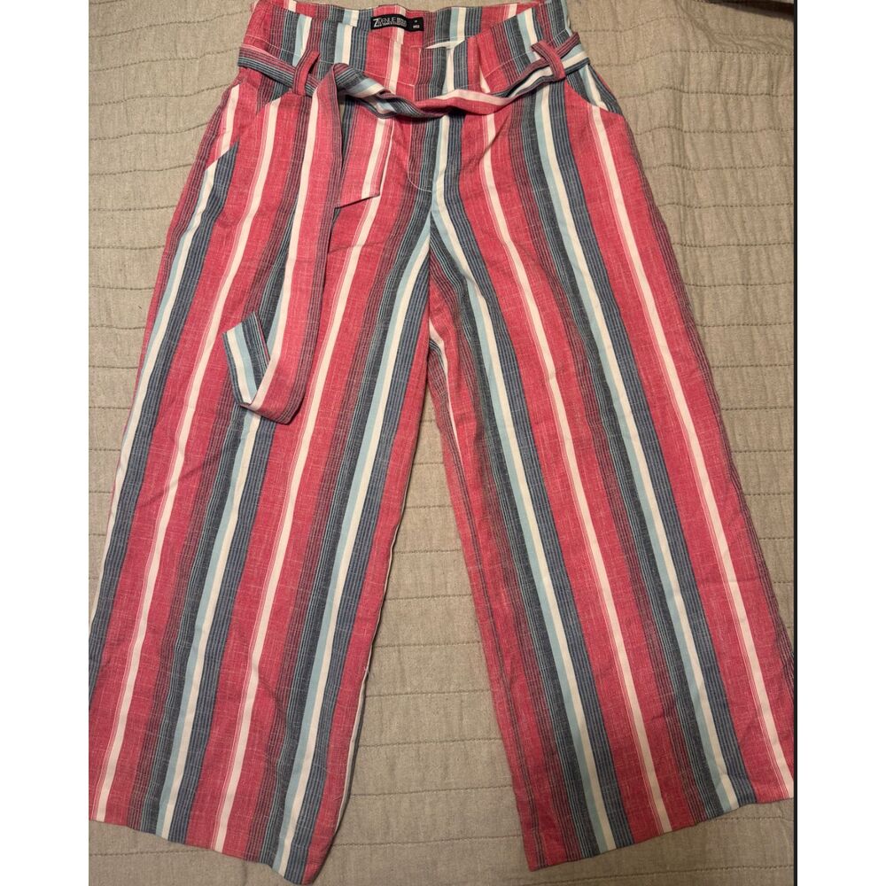 NY&Co Wide Leg Striped Capri Pant, Womens Size 12